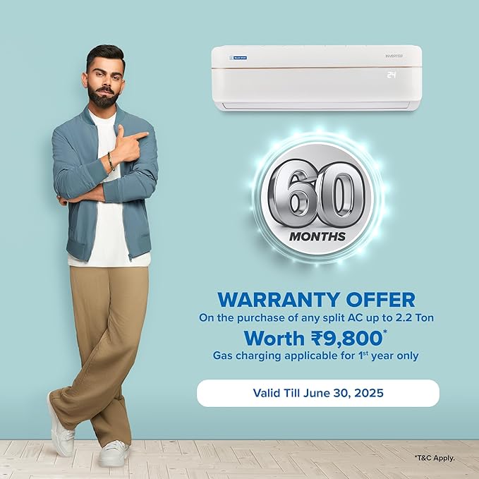 Blue Star 1.5 Ton 3 Star Wi-Fi Inverter Smart Split AC (Copper, 5 in 1 Convertible Cooling, 4-Way Swing, Turbo Cool, Voice Command, 2026 Model,IA318VXUS, White) - Image 6