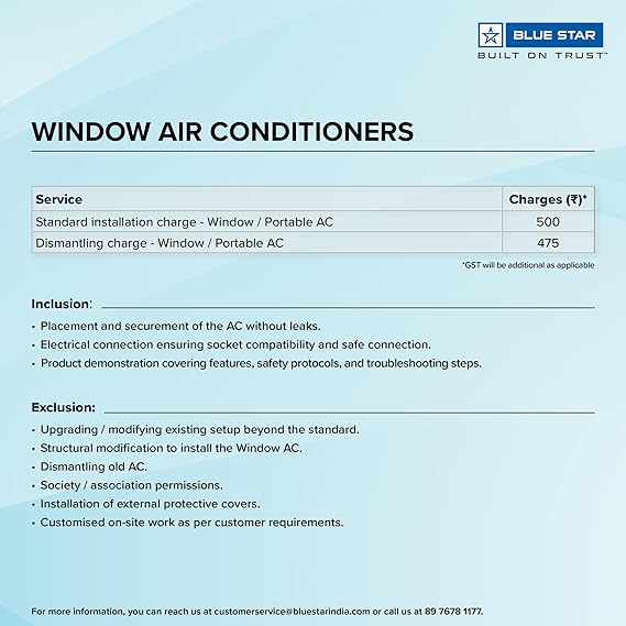 Blue Star 1 Ton 3 Star Fixed Speed Window AC (Copper, Turbo Cool, Fan Modes-Auto/High/Medium/Low, Hydrophilic Blue Fins, Dust Filters, Self-Diagnosis, WFE312L, White) - Image 5