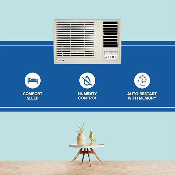 Blue Star 1 Ton 3 Star Fixed Speed Window AC (Copper, Turbo Cool, Fan Modes-Auto/High/Medium/Low, Hydrophilic Blue Fins, Dust Filters, Self-Diagnosis, WFE312L, White) - Image 6