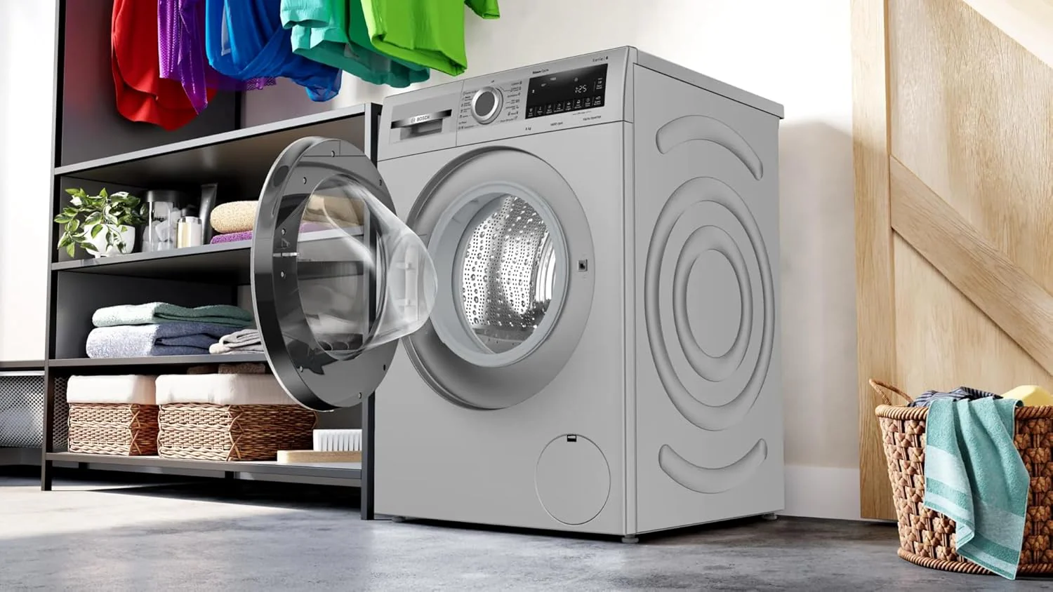 Bosch 8 kg 5 Star Fully-Automatic Front Loading Washing Machine (WGA2341SIN, Silver, AI active water plus, In-Built Heater) - Image 7