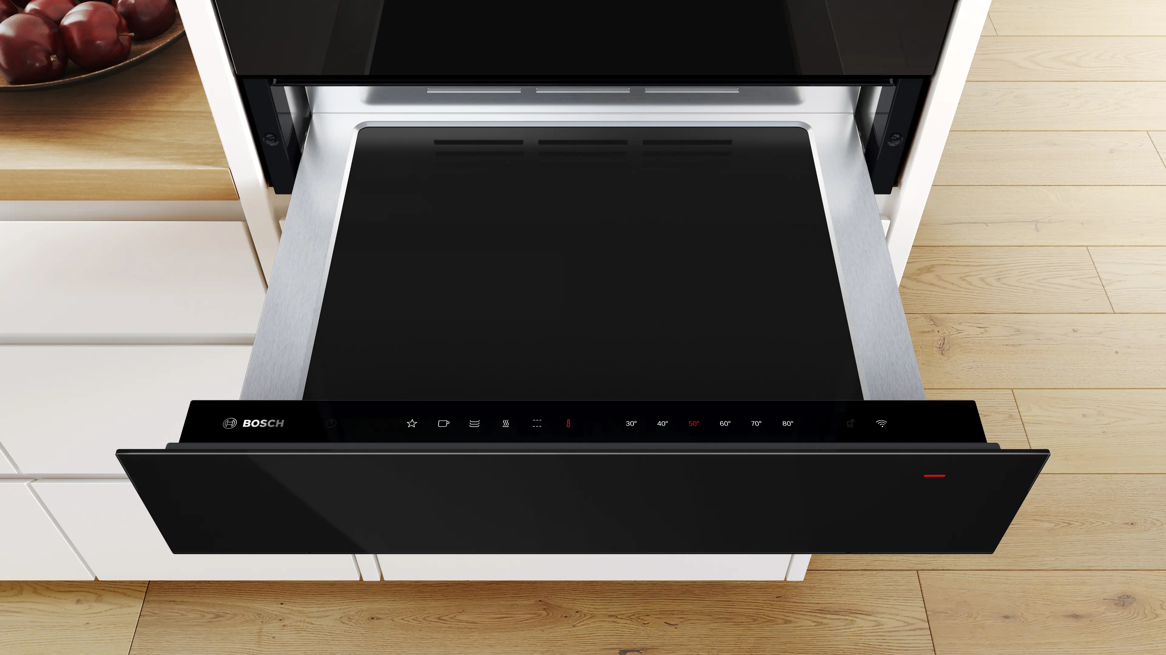 Bosch BIC7101B1 Series 8 Built-in Warming Drawer 60 cm Black Glass | Push-Pull Opening | Plate & Cup Warming | Slow Cooking | Home Connect - Image 3