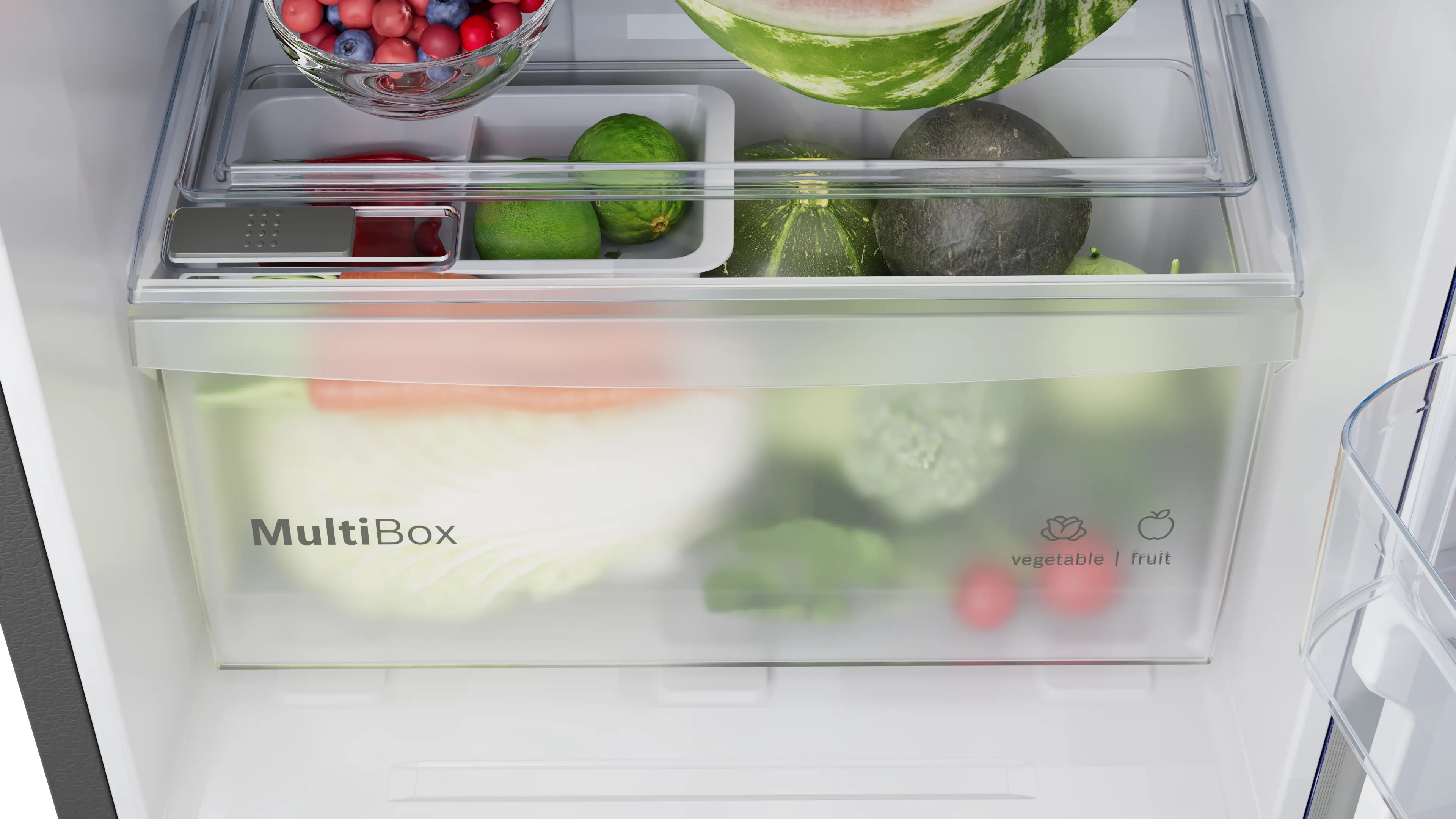 Bosch COT18S41EI 183L Single Door Refrigerator, Direct Cool, VitaFresh Technology, Inverter Compressor, Fast Ice Making, Toughened Glass Shelves, LED Lighting (Silver Finish) - Image 5