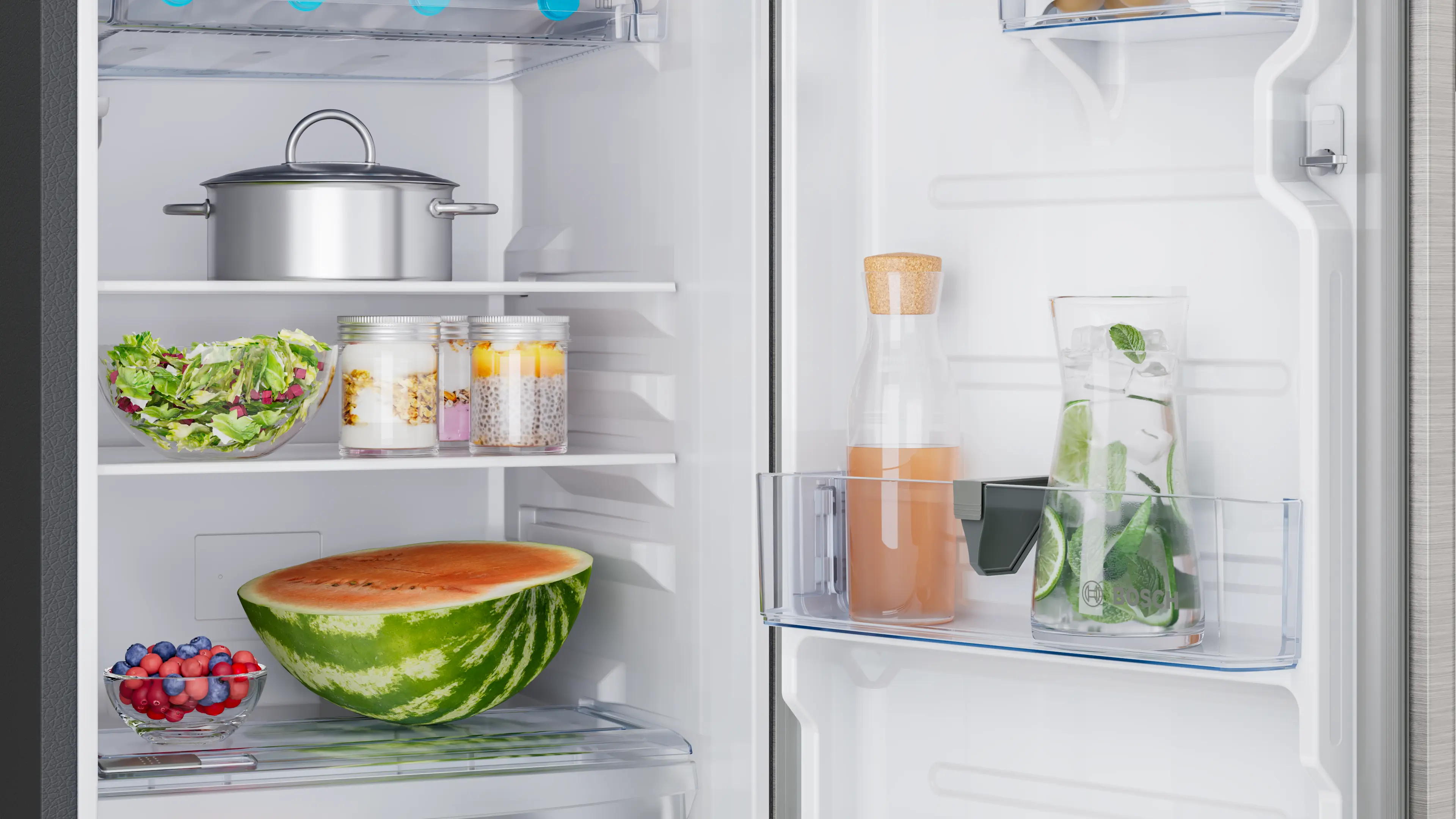 Bosch COT18S41EI 183L Single Door Refrigerator, Direct Cool, VitaFresh Technology, Inverter Compressor, Fast Ice Making, Toughened Glass Shelves, LED Lighting (Silver Finish) - Image 6