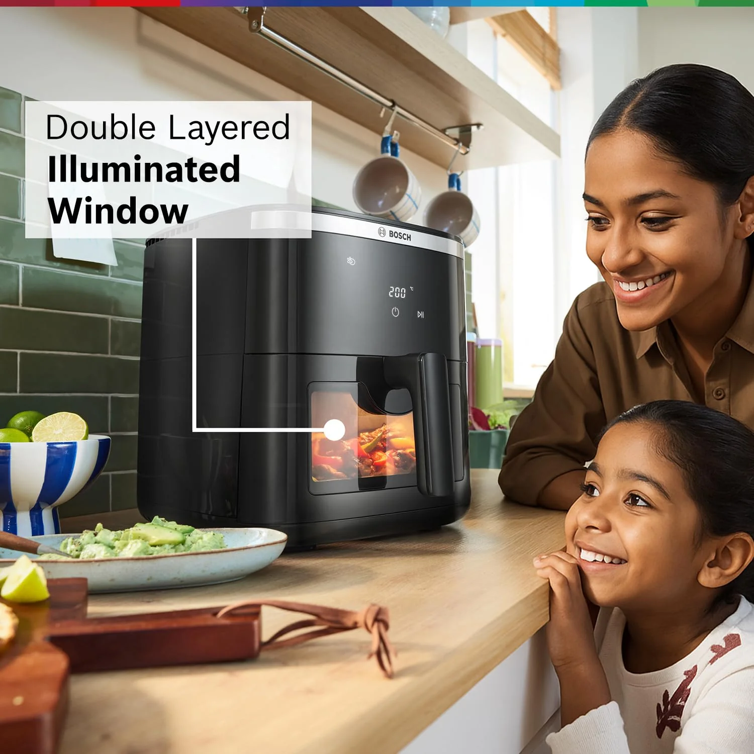 Bosch Crispmaxx Air Fryer 7.2L with baking tray, With Touch Panel,7 Presets menus,Illuminated Viewing Window, Shake Alarm,MAF671B5IN,Black - Image 4