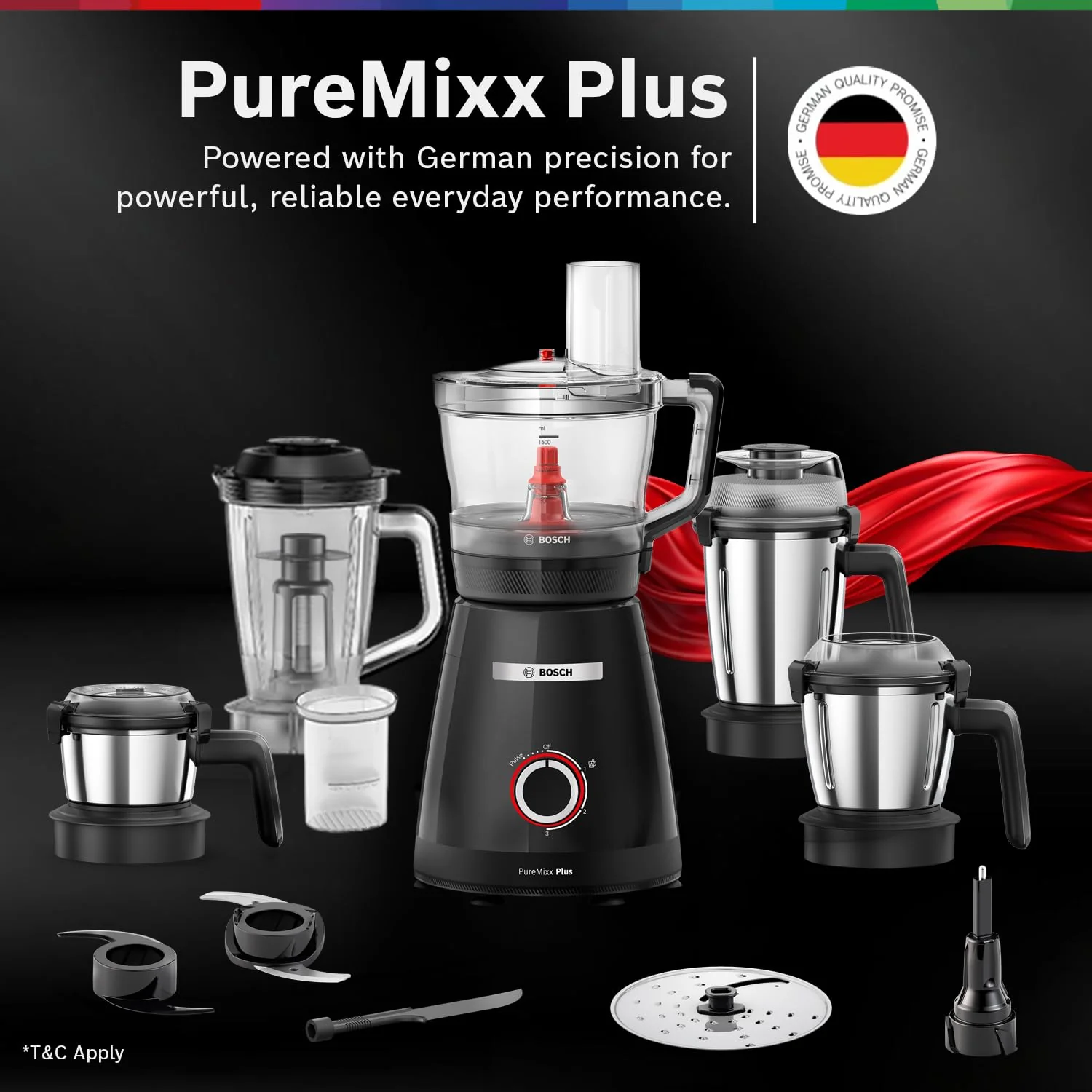 Bosch PureMixx Plus 800W Powerful Mixer Grinder & Food Processor - Image 10
