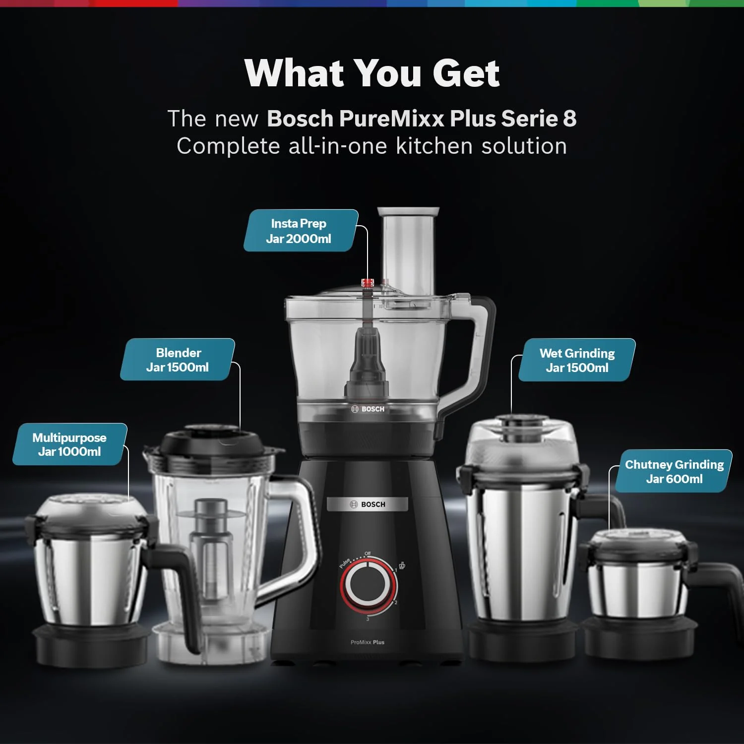 Bosch PureMixx Plus 800W Powerful Mixer Grinder & Food Processor - Image 6