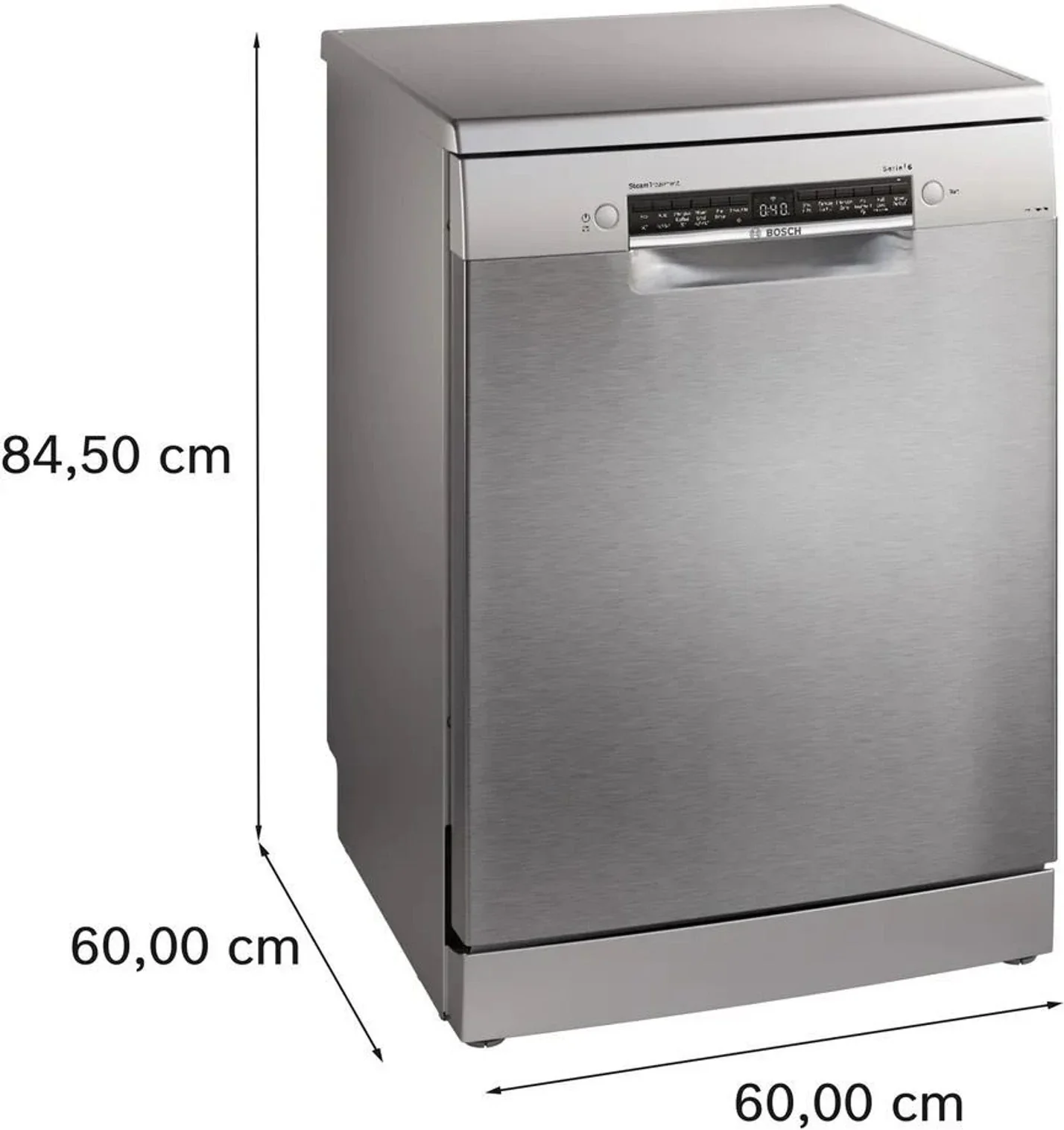 Bosch SMS6HMI01I Series 6 Free-Standing Dishwasher | 15 Place Settings | Home Connect (Wi-Fi Enabled) | Extra Clean Zone | VarioSpeed Plus | Heat Exchanger Drying | Anti-Fingerprint Finish | Energy Efficient | Silver Inox - Image 3