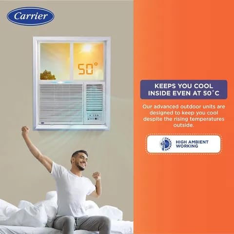 Carrier 1.5Ton 3 Star Copper, Dust Filter &amp; Turbo Mode, 2024 Model Window Inverter Air Conditioner (18KESTRELLA EXI, White) - Image 3