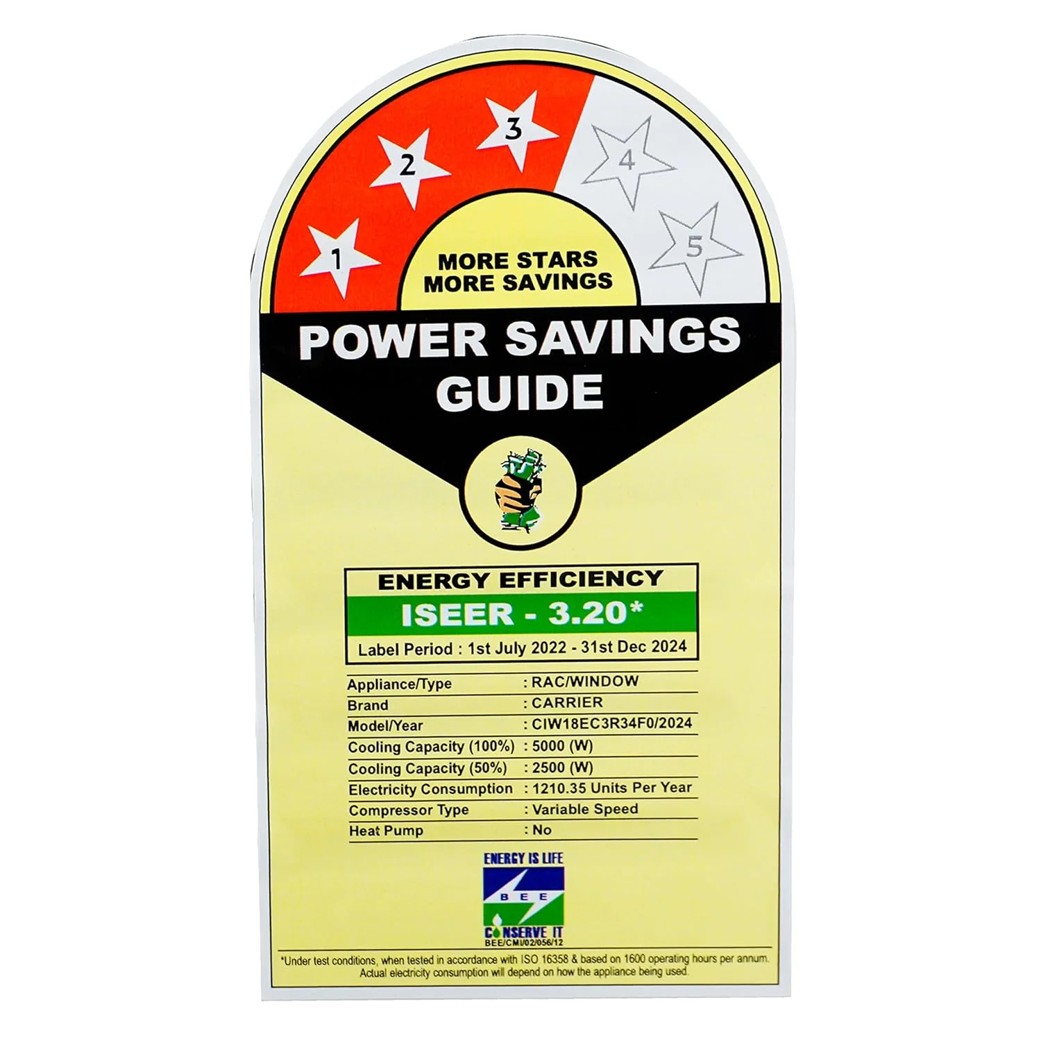 Carrier 1.5Ton 3 Star Copper, Dust Filter &amp; Turbo Mode, 2024 Model Window Inverter Air Conditioner (18KESTRELLA EXI, White) - Image 9
