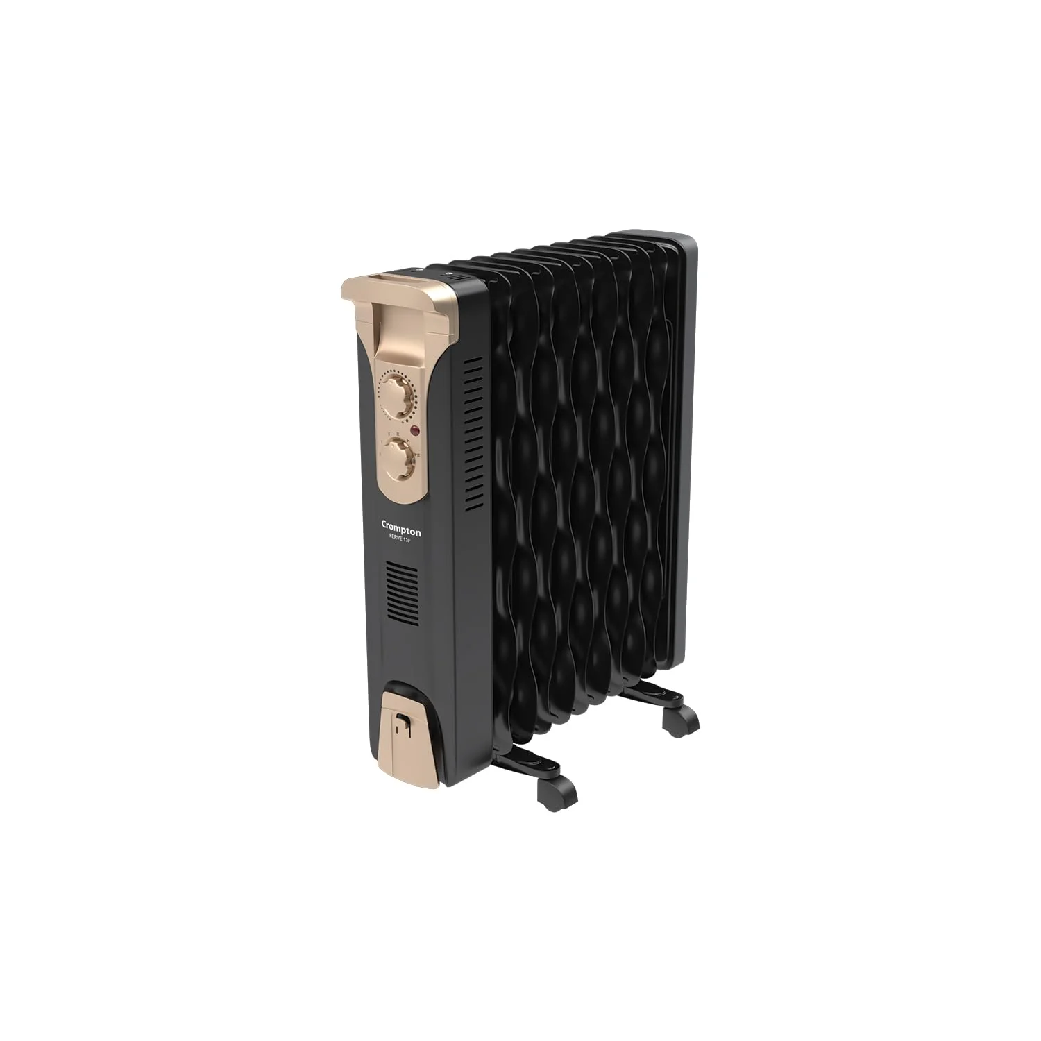 Crompton 11 Fin Insta Ferver wave Fin OFR (Oil Filled Radiator)|Room Heater|2900 W|3 Heat Settings &amp; PTC Fan Heater| Comfortable Breathing|360° Heating (Black)|2yrs warranty|Black &amp; Copper