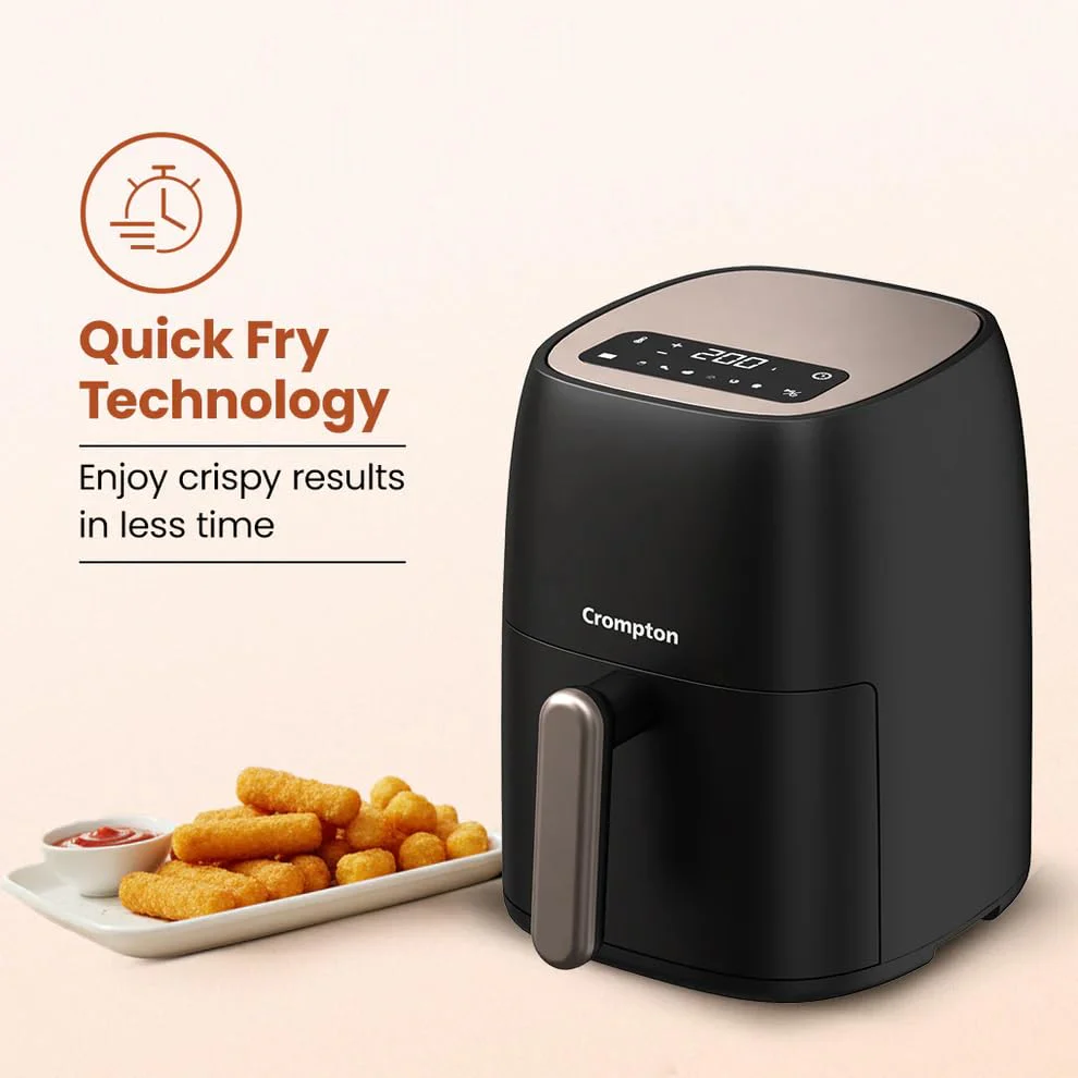Crompton Ameo 4.2L Digital Air Fryer | 1400W Quick Fry Technology | Oil-Free Healthy Cooking | Super Helix Heating Element | Digital Display with Indian Preset Menus - Image 3