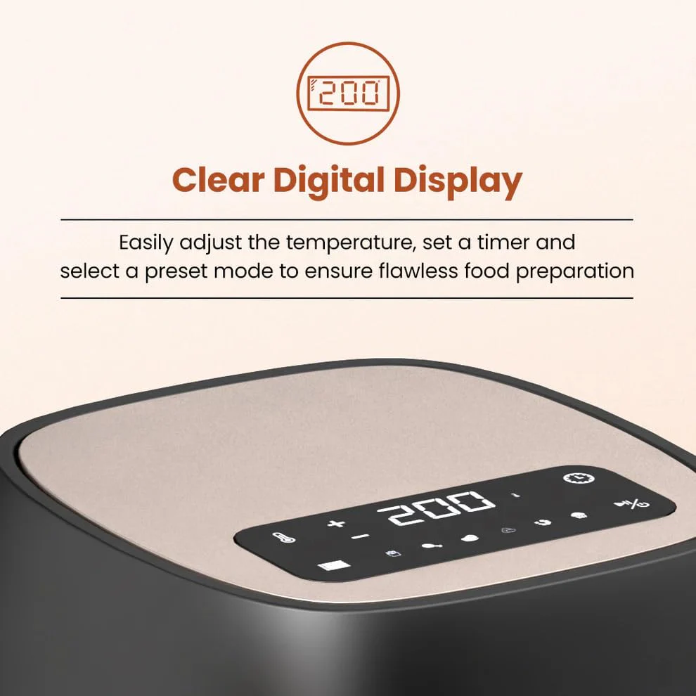 Crompton Ameo 4.2L Digital Air Fryer | 1400W Quick Fry Technology | Oil-Free Healthy Cooking | Super Helix Heating Element | Digital Display with Indian Preset Menus - Image 5