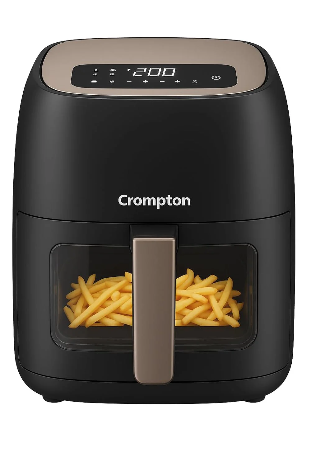 Crompton Ameo DLX 4.2L Digital Air Fryer with Live Cooking Window | 1450W Super Helix Heating | 7-in-1 Functions | Quick Fry Technology | Low Noise | Oil-Free Healthy Cooking | 2 Year Warranty