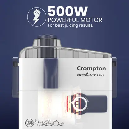 Crompton Fresh mix prima 500 W Juicer Mixer Grinder (ACGJMG-FRSHMX PRM | 2 Jars | White, Blue) - Image 3