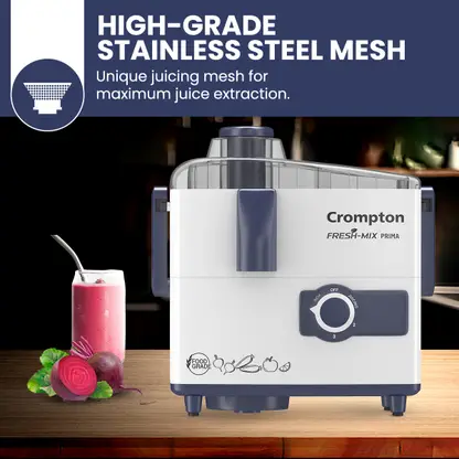 Crompton Fresh mix prima 500 W Juicer Mixer Grinder (ACGJMG-FRSHMX PRM | 2 Jars | White, Blue) - Image 4