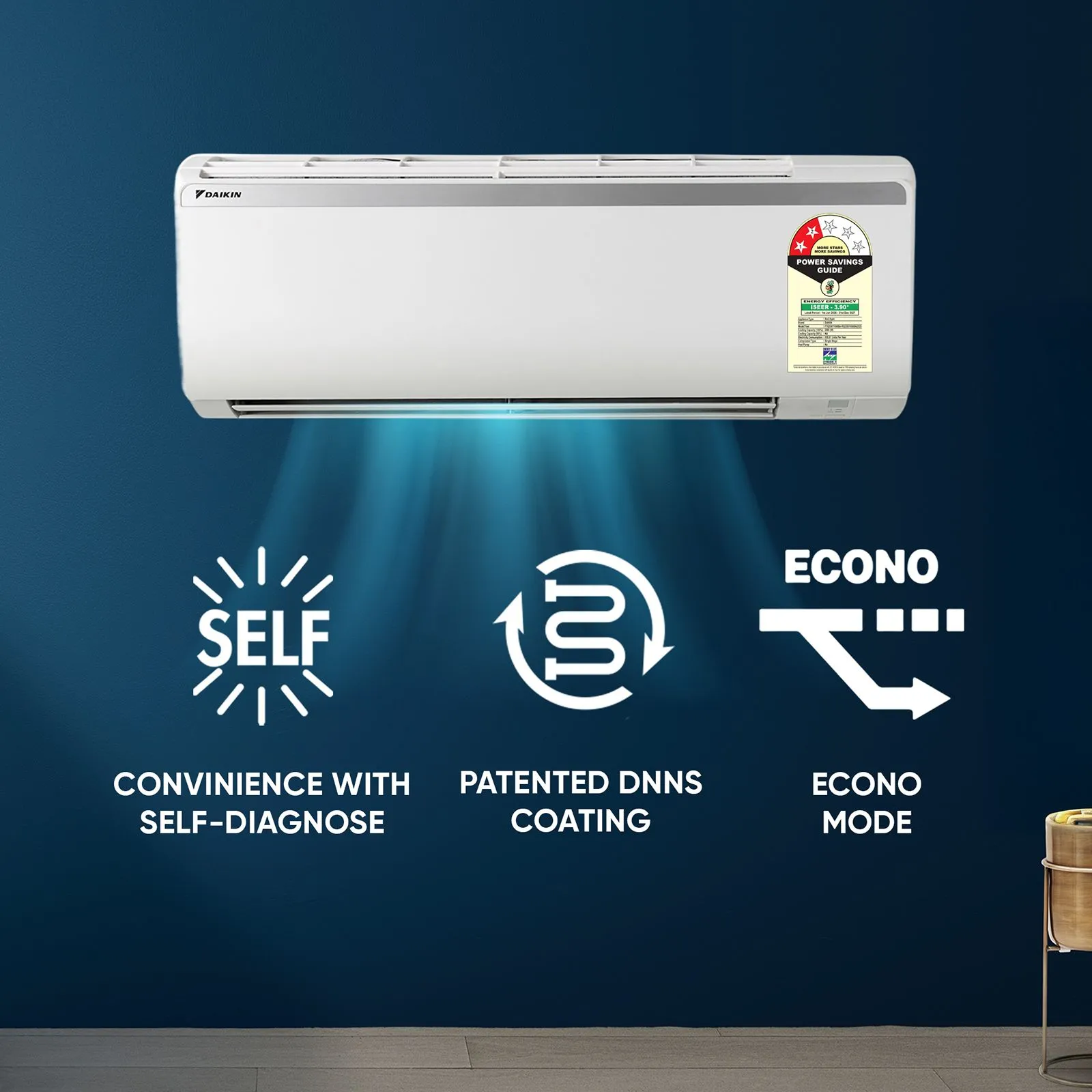DAIKIN 0.8 Ton 2 Star Split AC (Copper Condenser, PM 2.5 Filter, FTQ28XV16WBA) - Image 5