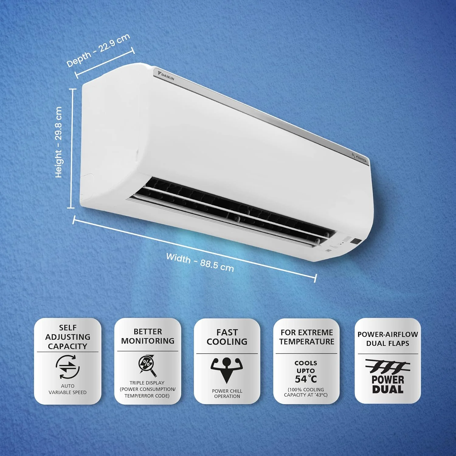 Daikin 1.8 Ton 5 Star Inverter Split AC (Copper, PM 1.0 Filter, 2022 Model, JTKJ60UV16U, White) (Open Box / Without Box) - Image 3