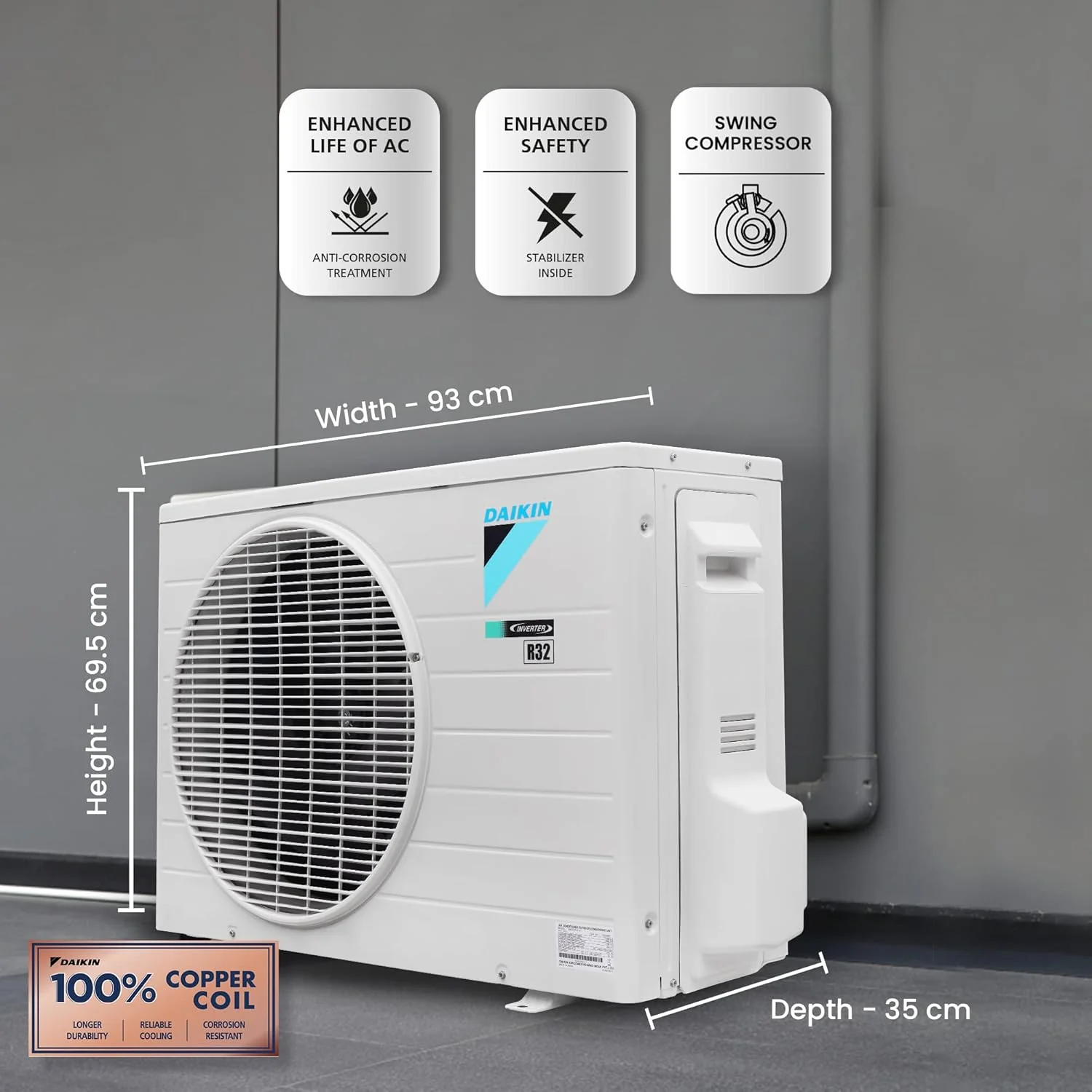 Daikin 1.8 Ton 5 Star Inverter Split AC (Copper, PM 1.0 Filter, 2022 Model, JTKJ60UV16U, White) (Open Box / Without Box) - Image 6