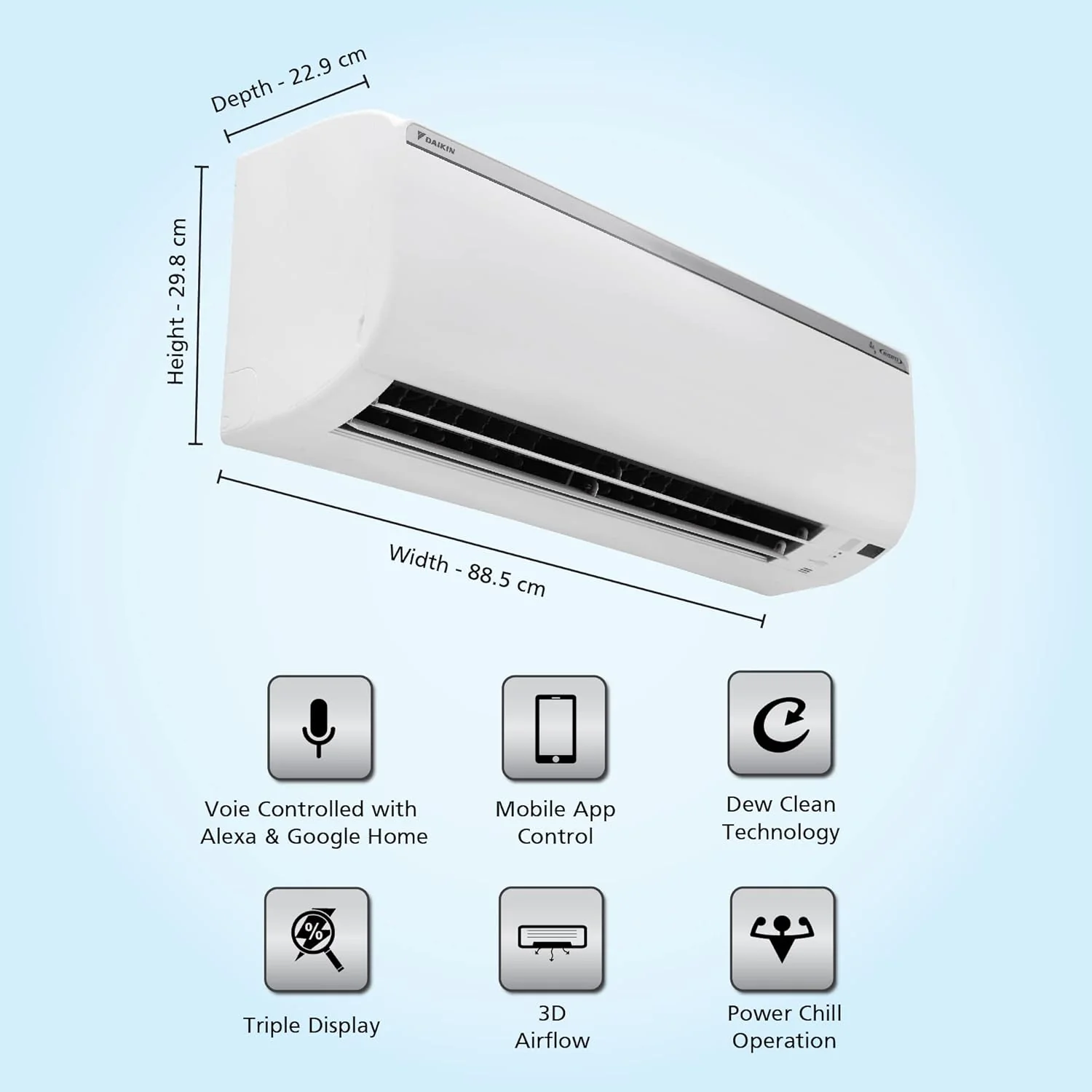 Daikin 1 Ton 3 Star Fixed Speed Split AC (Copper, PM 2.5 Filter, FTL35U, White) - Image 6