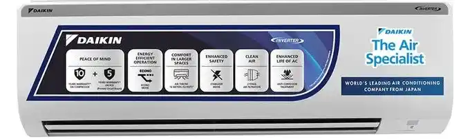 Daikin 1 Ton 3 Star Split Inverter AC - White (FTKY35UV16W3, Copper Condenser)