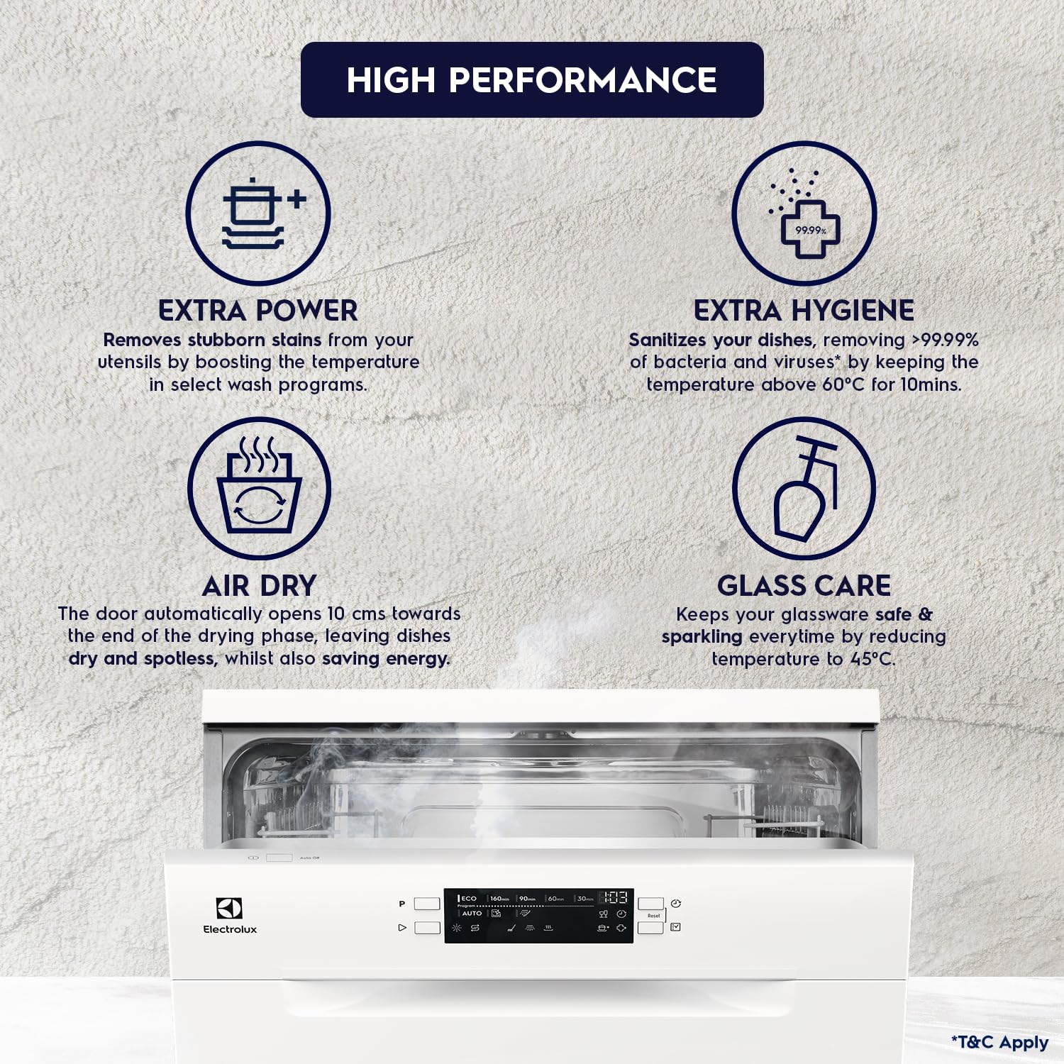 Electrolux 13 Place Settings Dishwasher Machine for Home, Fully Automatic with AirDry, In-Built Heater, White, UltimateCare 300, ESA47220SW - Image 4