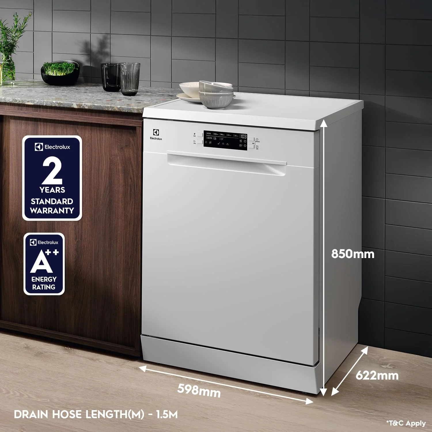 Electrolux 13 Place Settings Dishwasher Machine for Home, Fully Automatic with AirDry, In-Built Heater, White, UltimateCare 300, ESA47220SW - Image 6