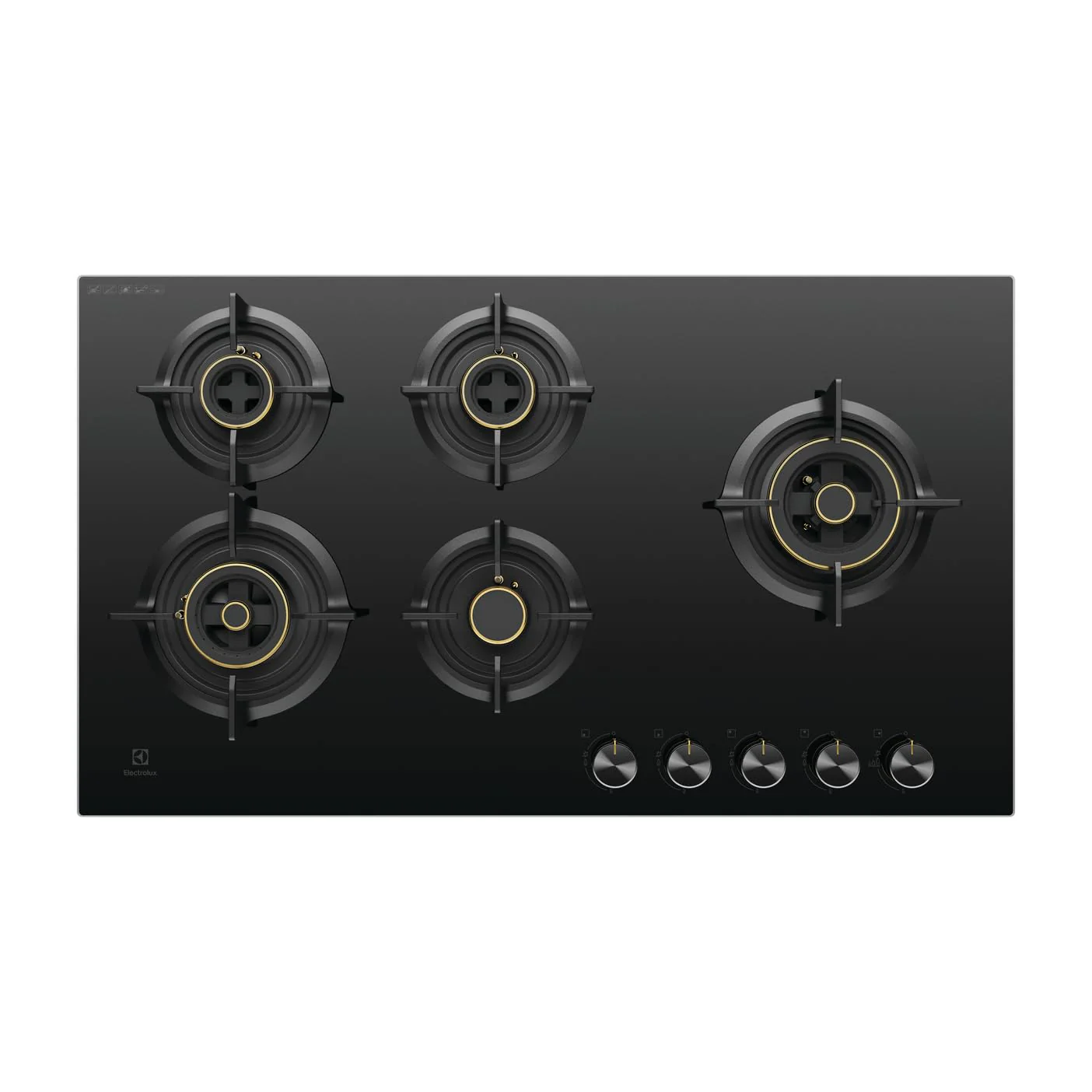 Electrolux 5 Burner Auto Ignition Glass Top 90cm Built-in Gas Hob, UltimateTaste 300, Black, EHG9530BC