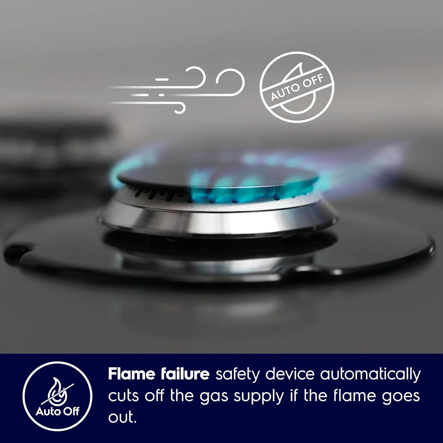 Electrolux 5 Burner Auto Ignition Glass Top 90cm Built-in Gas Hob, UltimateTaste 300, Black, EHG9530BC - Image 8