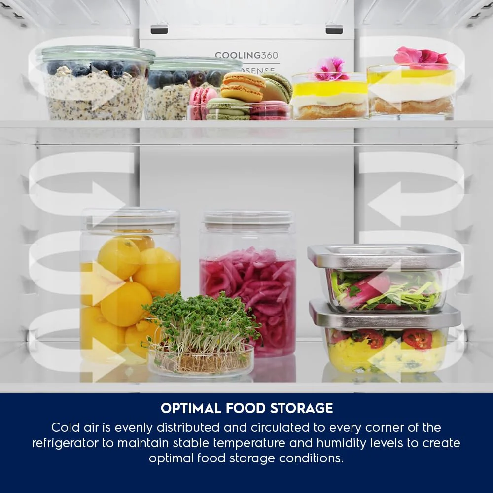 Electrolux 503L 1 Star AI AutoSense Inverter Frost Free Double Door Refrigerator, GreenZone AHC Technology, UltimateTaste 700, ETM5002C-S, Brush Neutral Steel - Image 6