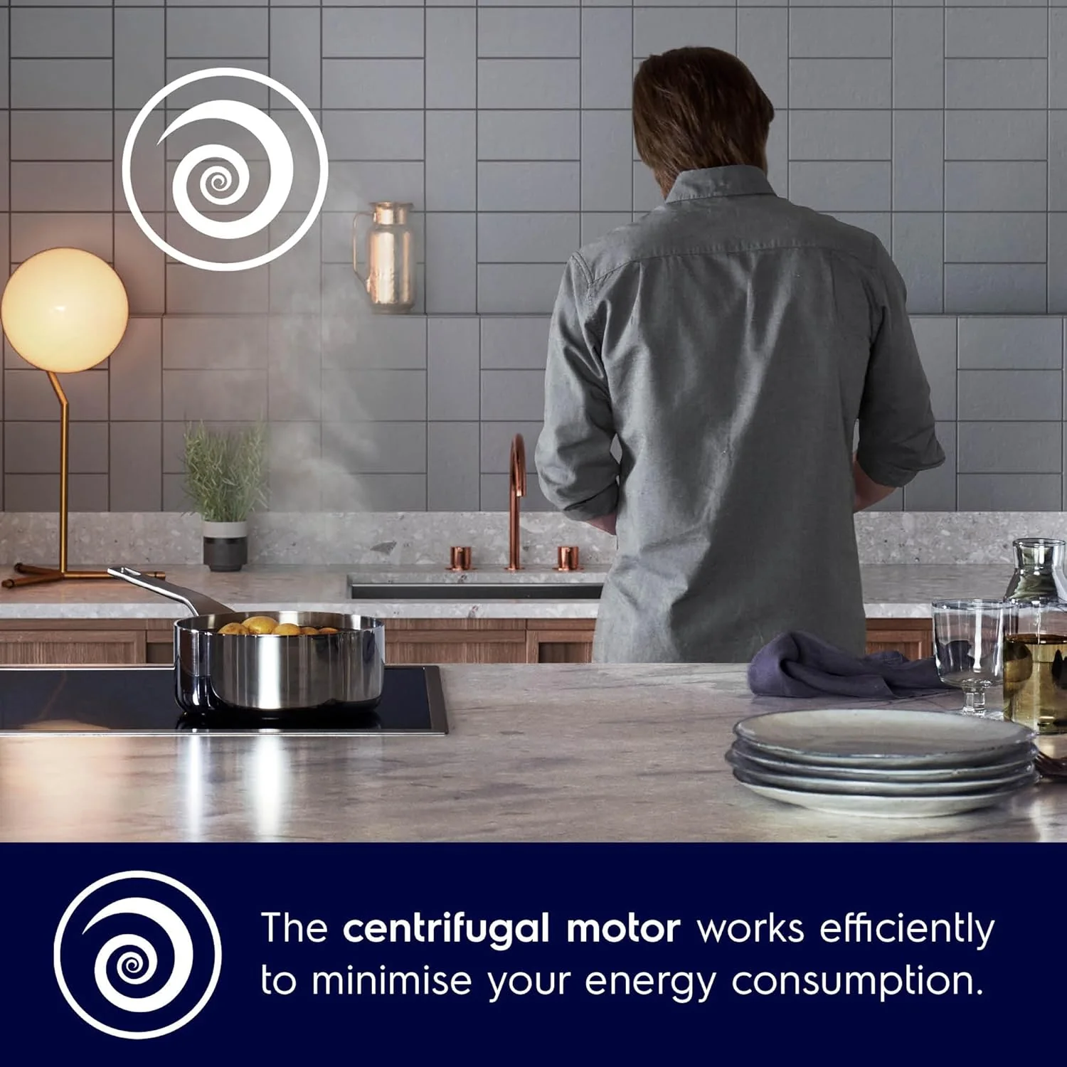 Electrolux 90cm T-Box Chimney for up to 180 sqft Kitchen, AutoClean, UltimateTaste 500, Black, ECT9281G - Image 5