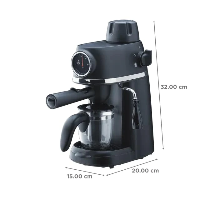 Europa 4 Cups Fully Automatic Coffee Maker (Makes Espresso, Milk Frothing Steam Nozzle with Thermo Dial, 350014, Black) - Image 7