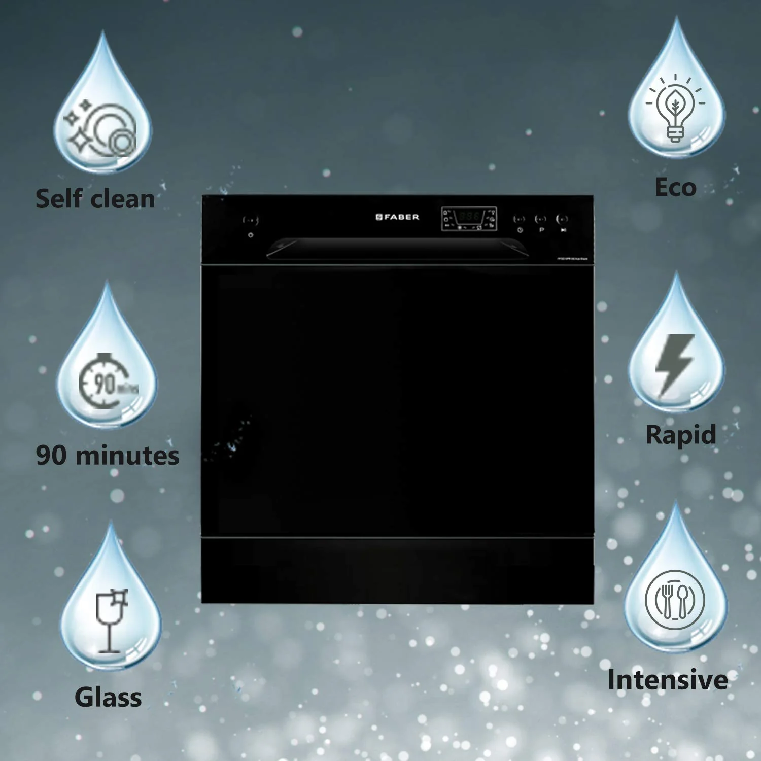 Faber 8 Place Dishwasher | 6 Wash Programs |Adjustable Upper Rack &amp; Cutlery Tray | 8L Water/Cycle | Suitable for Oil &amp; Masala Stains | 2Yr Warranty &amp; 5Yr On Cavity | FFSD 6PR 8S Ace - Image 3