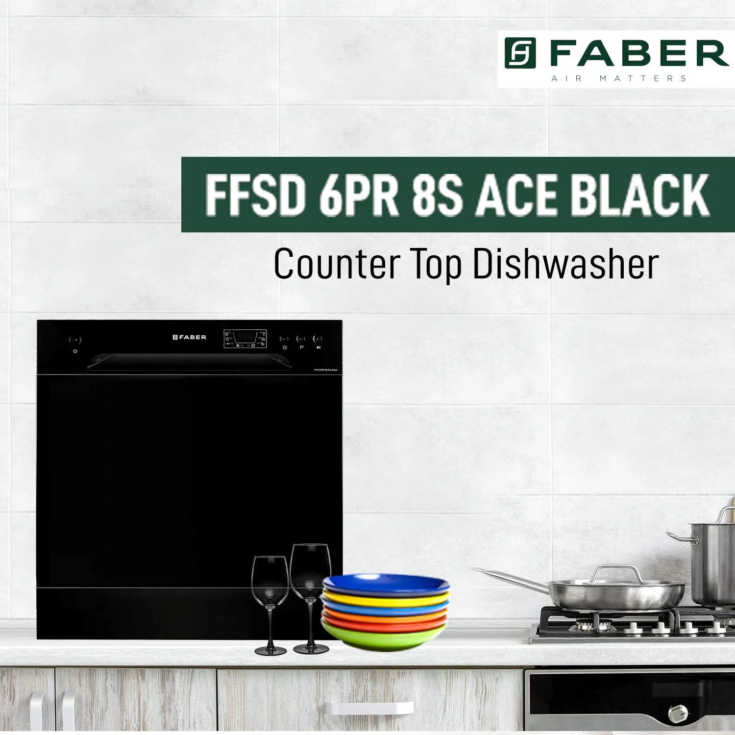 Faber 8 Place Dishwasher | 6 Wash Programs |Adjustable Upper Rack &amp; Cutlery Tray | 8L Water/Cycle | Suitable for Oil &amp; Masala Stains | 2Yr Warranty &amp; 5Yr On Cavity | FFSD 6PR 8S Ace - Image 6