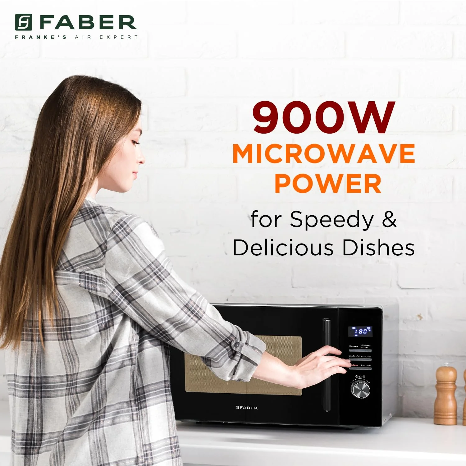 Faber FMW Instacook 30C Standalone 29L Microwave Oven |900W|10 Auto Cook Menu|Digital Panel|Reheat &amp; Defrost|Glass Turntable|Child Safety Lock|Easy Clean Coating|Power Level 5|2 Yrs Warranty|Black - Image 5