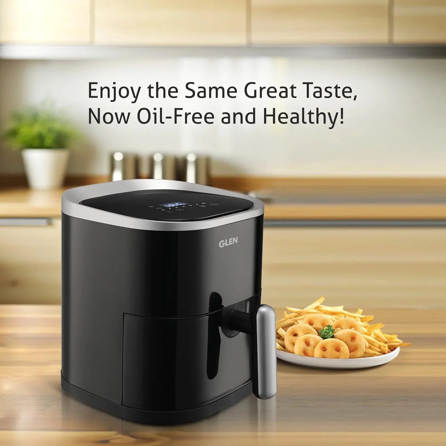 Glen Digital Air Fryer, 3.5 Litre Airfryer 1300W with 7 Pre-Set Functions, Auto Sleep, Digital Controls, Timer &amp; Temperature Control, Bake, Fry, Roast &amp; Grill with Less Oil, Medium - Black SA-3044DBL - Image 5