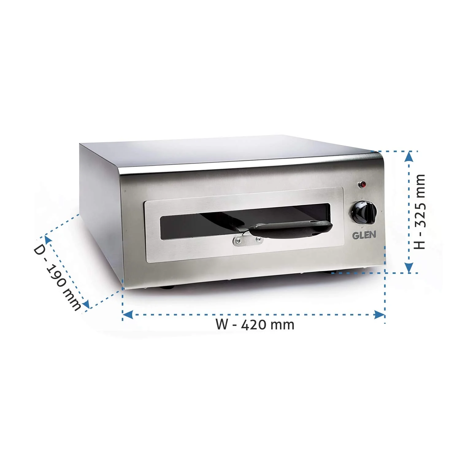Glen Electric Tandoor &amp; Grill for Home Kitchen, 1100 Watt, 3 Heat Setting, Stainless Steel Body with See Through Window, Ideal for Barbecue, Roti, Prantha, Tikka, Naan, Pizza - SA5014 - Image 2