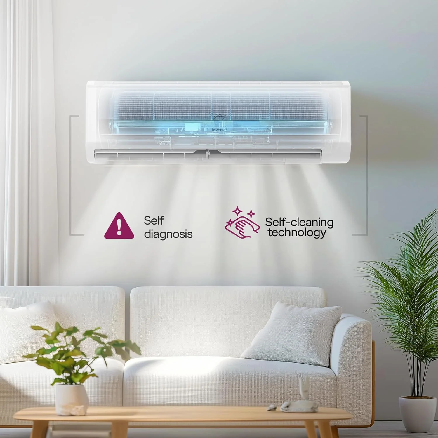 Godrej 1.5 Ton 3 Star, Hot &amp; Cold, 5 Years Comprehensive Warranty, Inverter Split AC (Copper, 2025 Model, 5-In-1 Convertible, AC 1.5T SIH 18ITC3 WYC, White) - Image 7