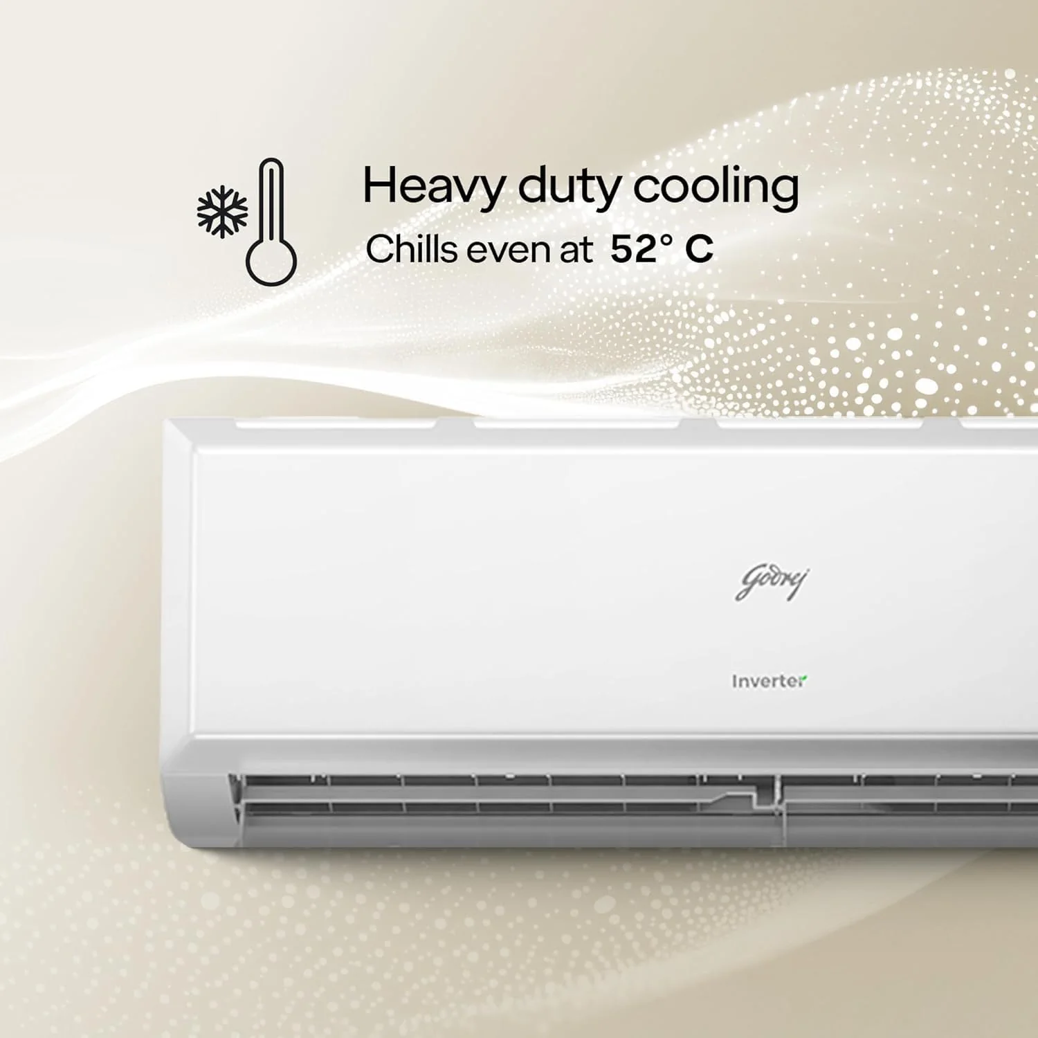 Godrej 1 Ton 3 Star, 5 Years Comprehensive Warranty, AI Powered, 5-In-1 Convertible Cooling, Inverter Split AC (Copper, 2025 Model, Heavy duty cooling at 52 C, AC1T SIC 12PTC3 WYQ, White) - Image 3