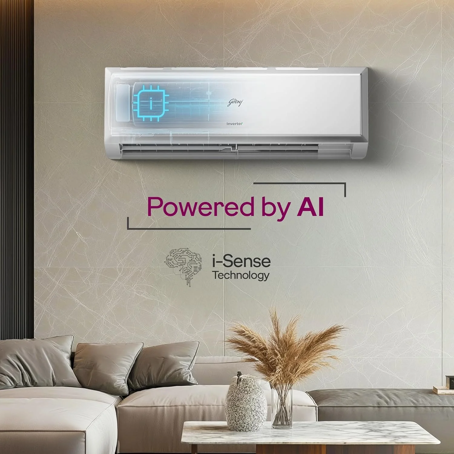 Godrej 1 Ton 3 Star, 5 Years Comprehensive Warranty, AI Powered, 5-In-1 Convertible Cooling, Inverter Split AC (Copper, 2025 Model, Heavy duty cooling at 52 C, AC1T SIC 12PTC3 WYQ, White) - Image 5
