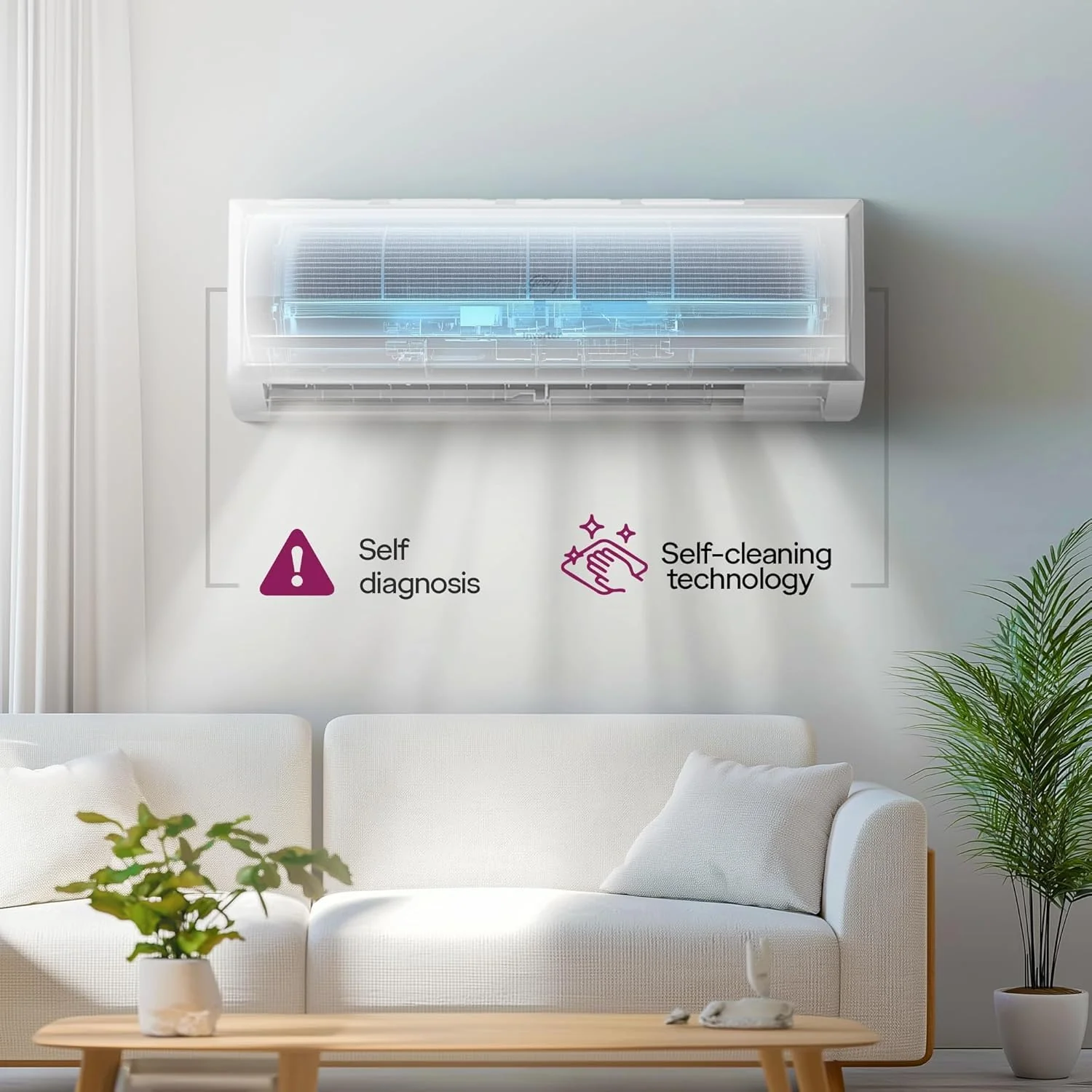 Godrej 1 Ton 3 Star, 5 Years Comprehensive Warranty, AI Powered, 5-In-1 Convertible Cooling, Inverter Split AC (Copper, 2025 Model, Heavy duty cooling at 52 C, AC1T SIC 12PTC3 WYQ, White) - Image 6