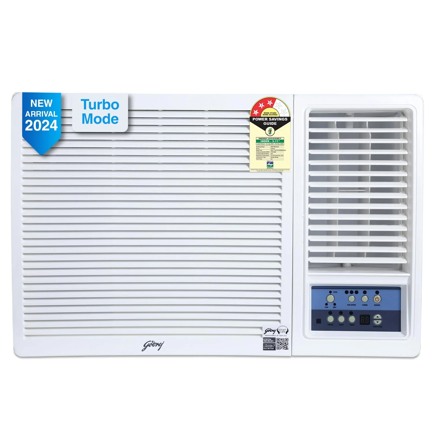 Godrej 1 Ton 3 Star, Turbo Mode Window AC (Copper, Anti-Dust Filter, Anti-Freeze Thermostat, AC 1T WFC 12UTC3 WWA Window 3S, White)