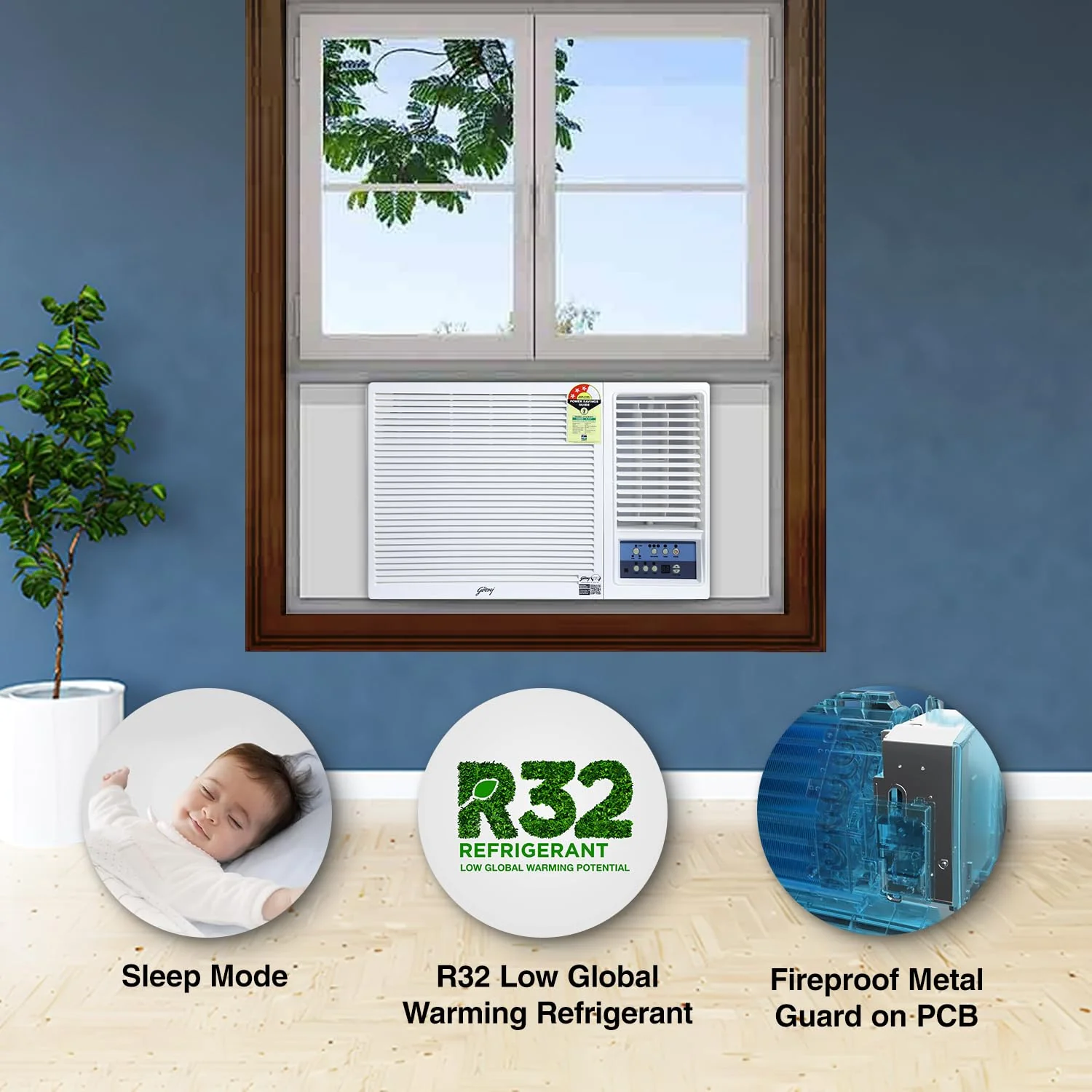 Godrej 1 Ton 3 Star, Turbo Mode Window AC (Copper, Anti-Dust Filter, Anti-Freeze Thermostat, AC 1T WFC 12UTC3 WWA Window 3S, White) - Image 6