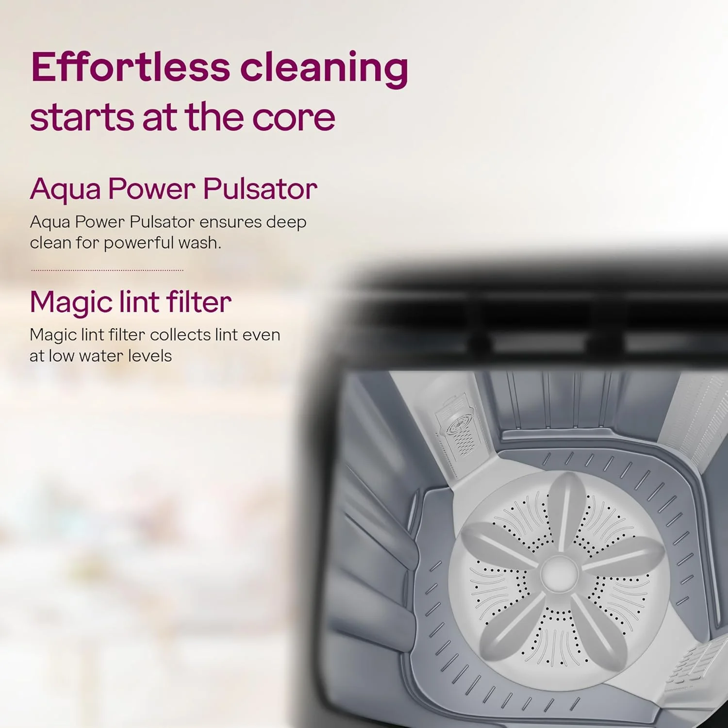 Godrej 12 Kg 5 Star, 1440 RPM Spin Motor, Tri-Roto Pulsator For Powerful Scrub, 370 W PowerMax Wash For Heavy Laundry Semi Automatic Top Load Washing Machine (WS EDGE UNO 120 5.0 PB4 MIGR, Mist grey) - Image 4