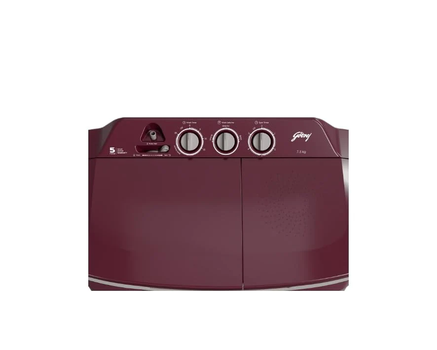 Godrej 7.5 Kg 5 star Edge Prima Semi-Automatic Top Loading Washing Machine (WSEDGE CLS 75 5.0 PRA MNRD, Wine Red, 100% rust proof poly propylene body) - Image 5