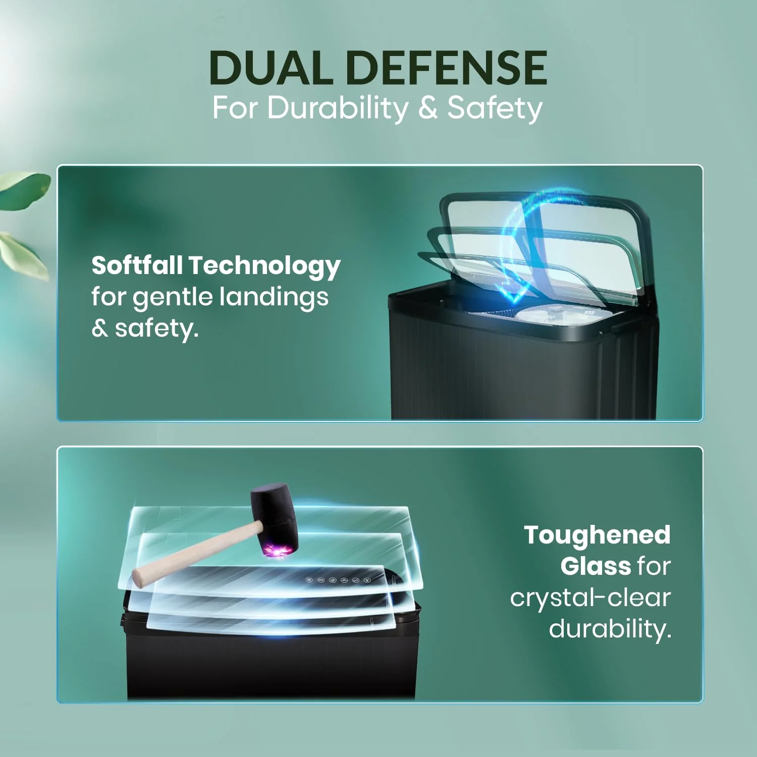 Haier 10 kg 5 Star Toughened Glass & Vortex pulsator Semi Automatic Top Load (HTW100-178BKN,Black) - Image 3