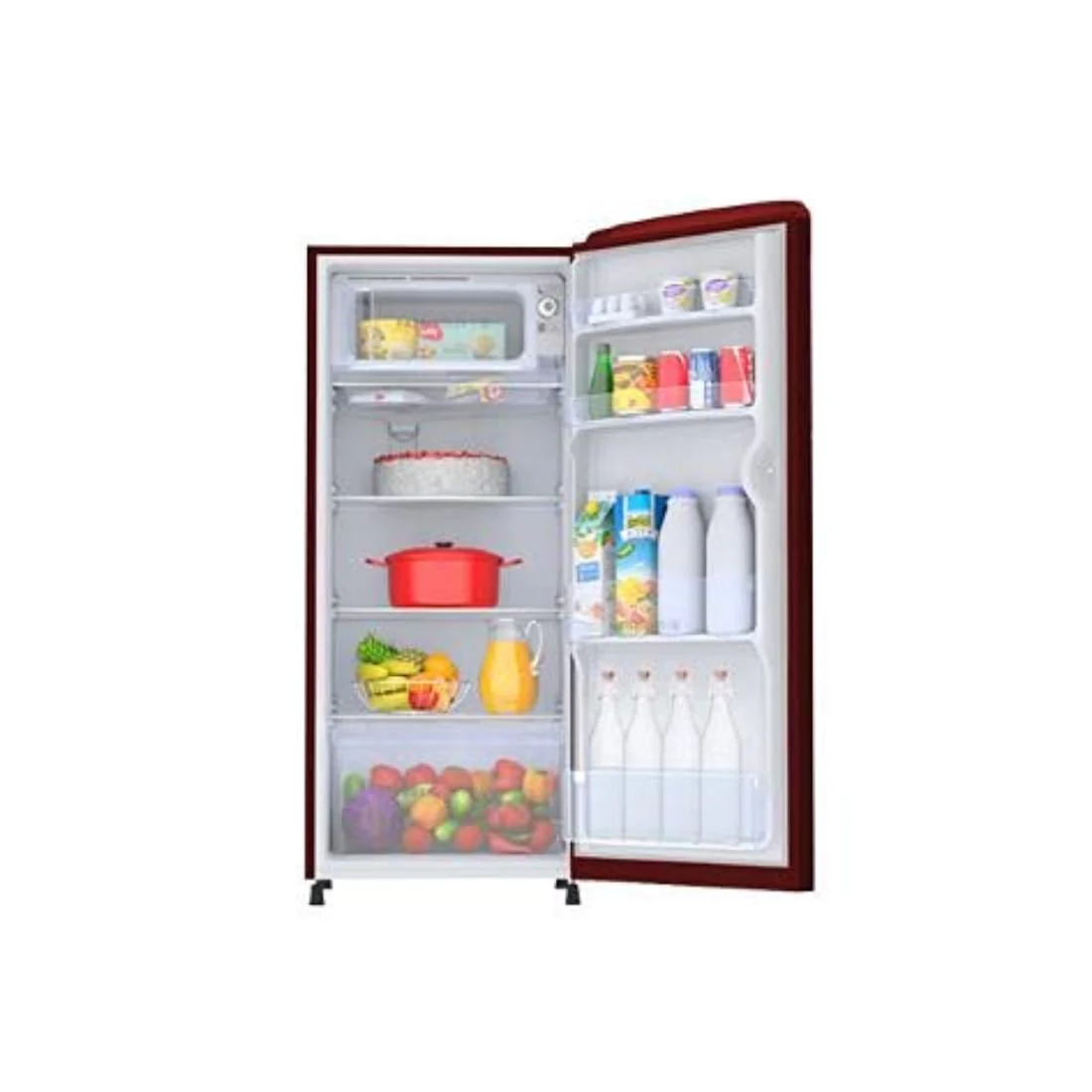 Haier 175 L 2 Star Direct Cool Single Door Refrigerator (HRD1962BBR-N,Burgundy Red) - Image 5