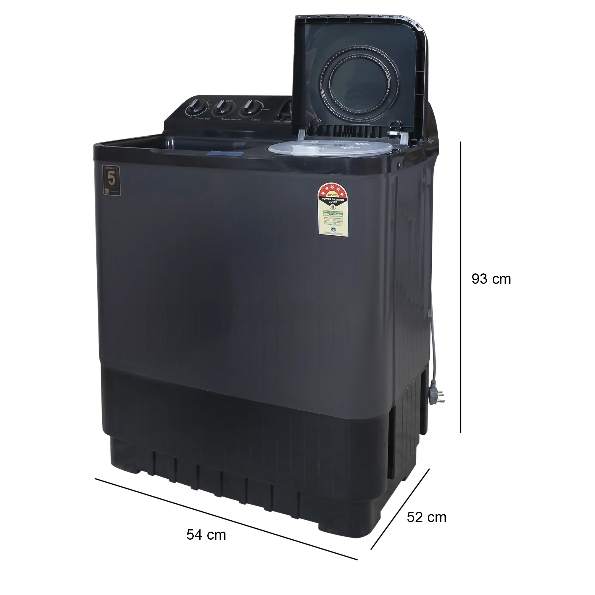 Haier 9 Kg 5 Star Semi Automatic Top Loading Washing Machine (HTW90-196BBK Magic Filter, Rat Mesh, Toughened Glass Top Black) - Image 6