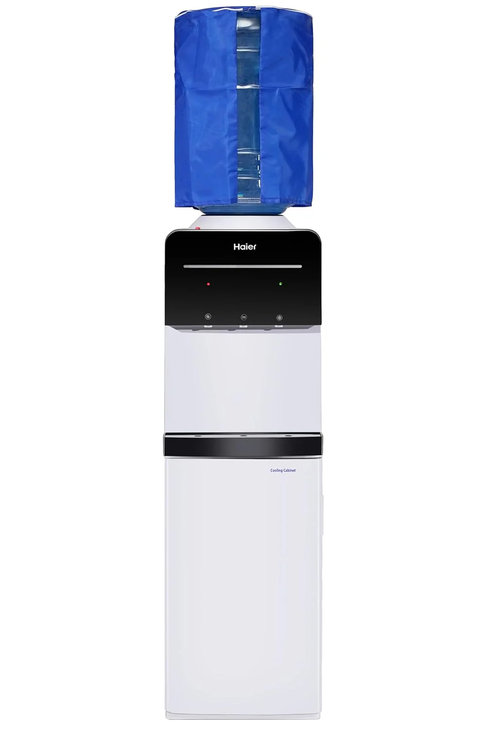 Haier Hot, Cold, Normal Water Dispenser with Cooling Cabinet, Floor Standing Water Dispenser, Digital Display, Anti-Rodent, Child Lock Safety, Anti Corrosive, (Black & White) Pro Series