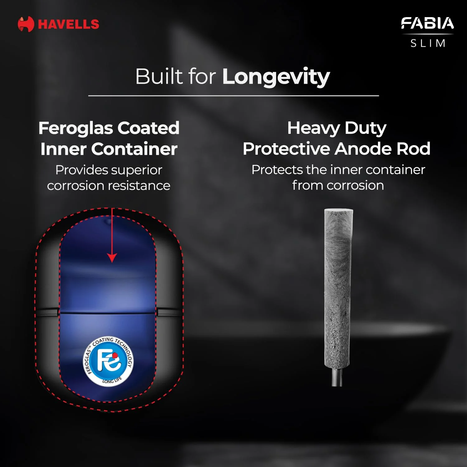 Havells Fabia Slim 15L Horizontal Right Storage Water Heater(Geyser)|Faster Heating|Safer to use|Saves electricity|Anti Rust Tank|Incoloy Element|7 Year Tank Warranty| Free Installation &amp; Flexi Pipes - Image 8