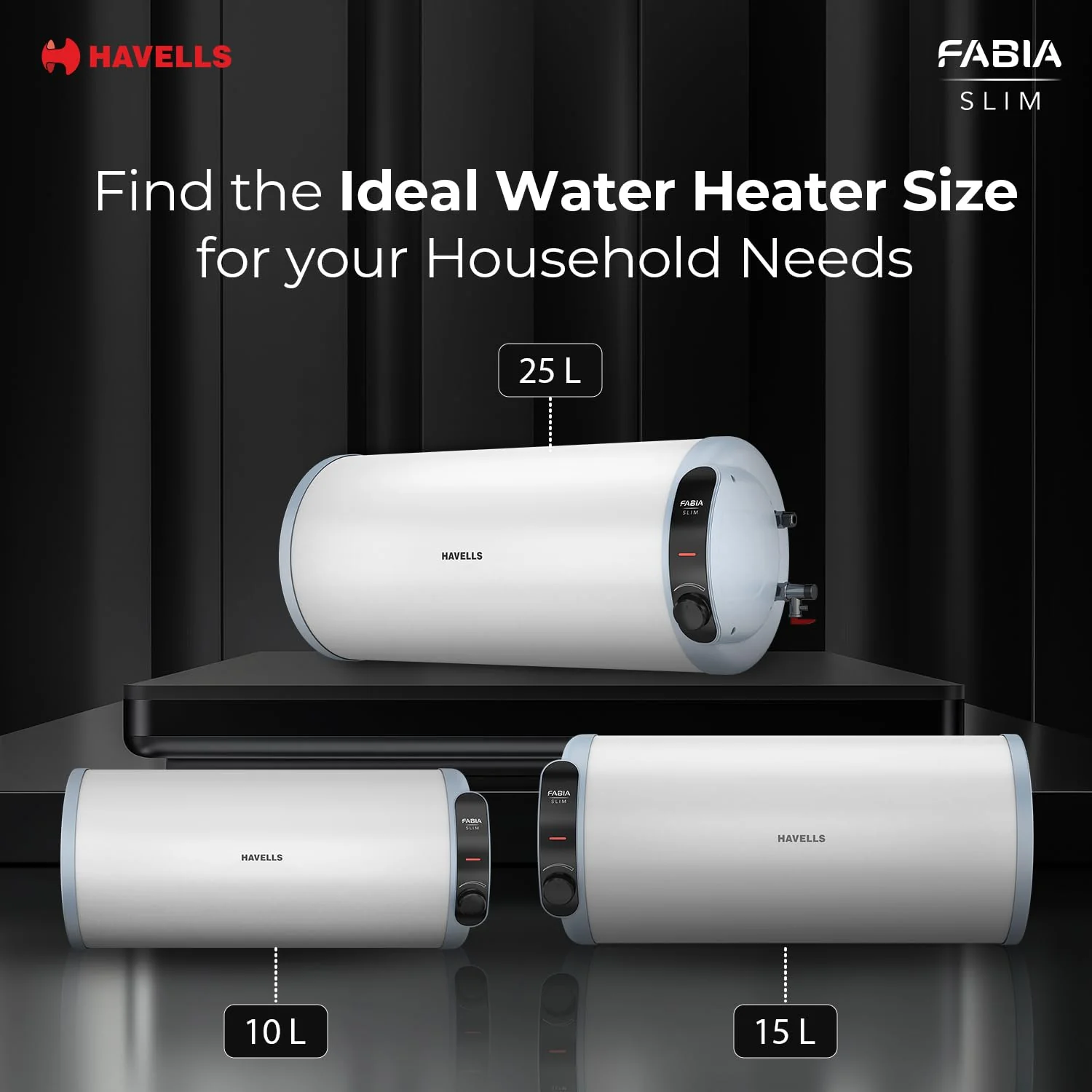 Havells Fabia Slim 15L Horizontal Right Storage Water Heater(Geyser)|Faster Heating|Safer to use|Saves electricity|Anti Rust Tank|Incoloy Element|7 Year Tank Warranty| Free Installation &amp; Flexi Pipes - Image 9